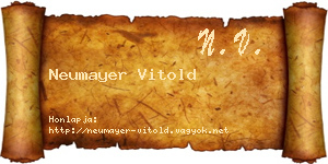 Neumayer Vitold névjegykártya